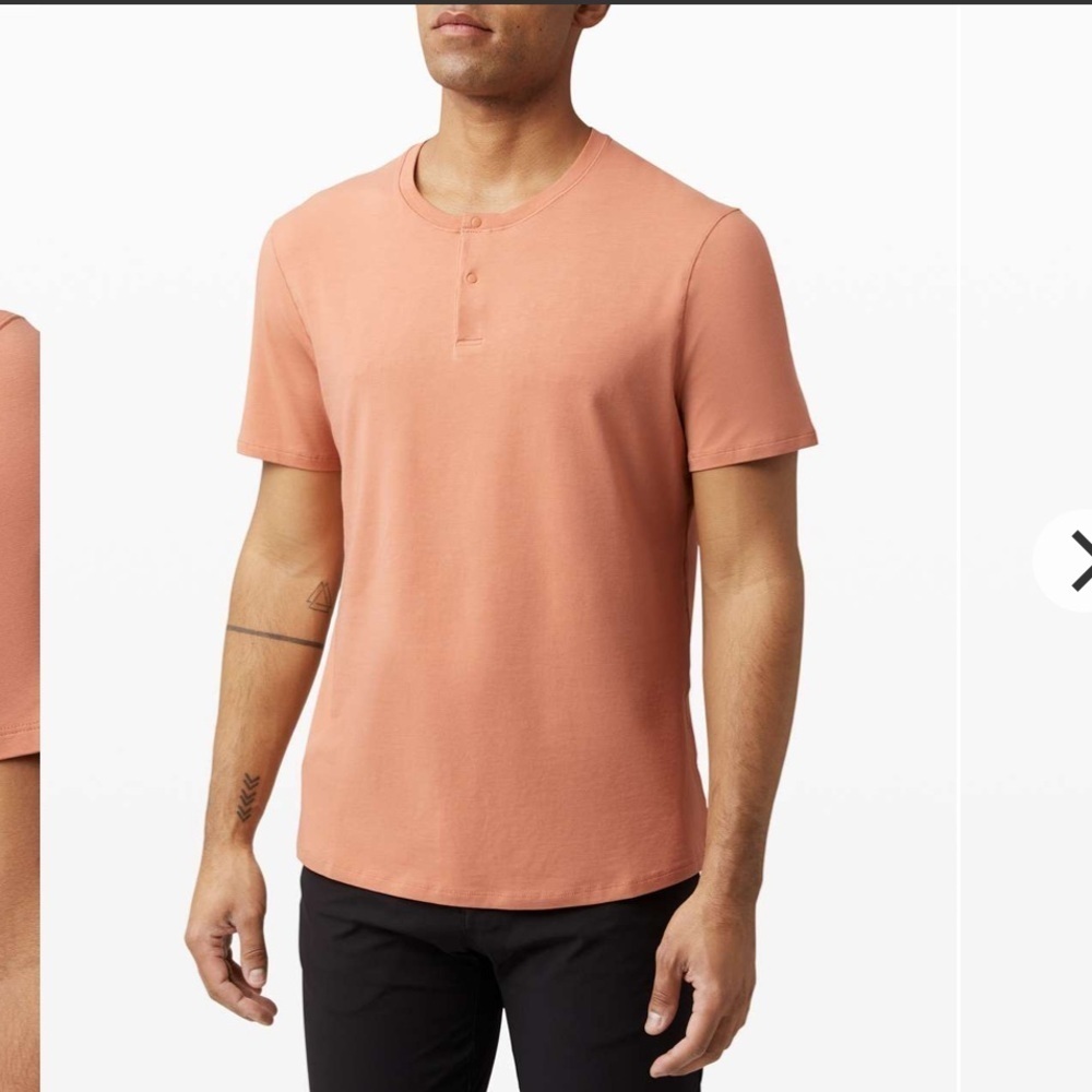 Lululemon 5 Year Basic Short Sleeve Henley in Sedona Sunset